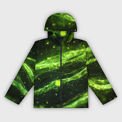Ветровка с капюшоном женская Текстура зеленая жидкость, цвет: 3D-черный