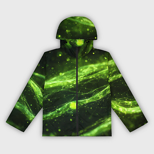Женская ветровка Текстура зеленая жидкость / 3D-Черный – фото 1