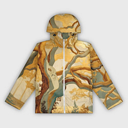 Ветровка с капюшоном женская Дерево в японском стиле, цвет: 3D-белый