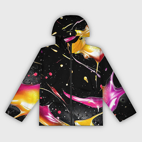 Женская ветровка Мазки краски на черном / 3D-Черный – фото 1