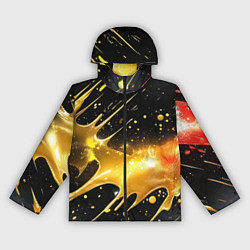 Ветровка с капюшоном женская Оранжевая краска на черном, цвет: 3D-черный