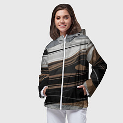 Ветровка с капюшоном женская Движение песка, цвет: 3D-белый — фото 2