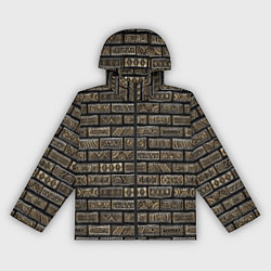 Ветровка с капюшоном женская Стена из декоративного кирпича, цвет: 3D-черный