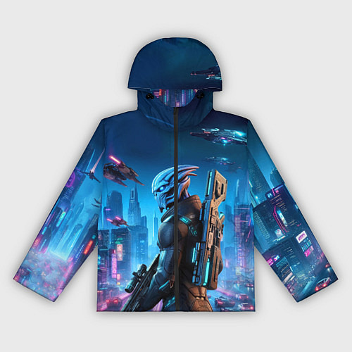 Женская ветровка Mass Effect - neon glow fantastic / 3D-Черный – фото 1