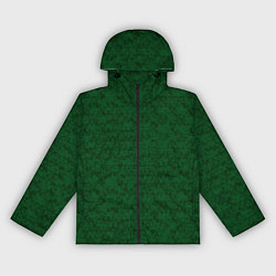 Ветровка с капюшоном женская Тёмно-зелёный текстурированный, цвет: 3D-черный