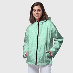 Ветровка с капюшоном женская Аквамарин однотонный текстурированный, цвет: 3D-черный — фото 2