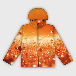Ветровка с капюшоном женская Оранжевые блестящие частицы текстура, цвет: 3D-черный