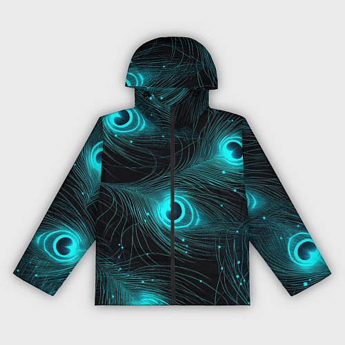 Женская ветровка Светящиеся перья павлина паттерн / 3D-Черный – фото 1