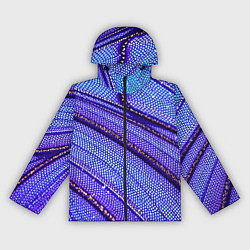 Ветровка с капюшоном женская Синий блестящий паттерн, цвет: 3D-черный