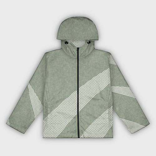 Женская ветровка Светлый серо-зелёный абстрактный / 3D-Черный – фото 1