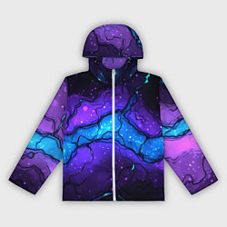 Ветровка с капюшоном женская Синяя звездная полоса в плите текстура, цвет: 3D-белый