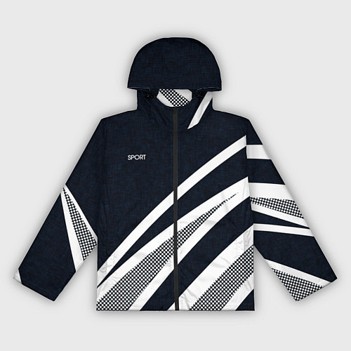 Женская ветровка Sport тёмно-синий с полосами / 3D-Черный – фото 1