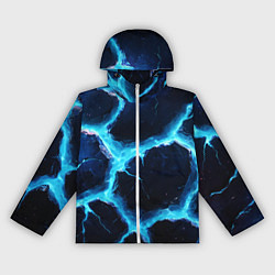 Ветровка с капюшоном женская Голубая потертая текстура с разломом, цвет: 3D-белый