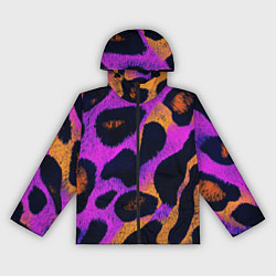Ветровка с капюшоном женская Неоновый леопардовый узор, цвет: 3D-черный