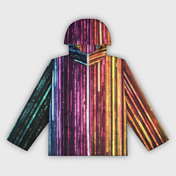 Ветровка с капюшоном женская Неоновый и переливающийся киберпанк узор, цвет: 3D-белый