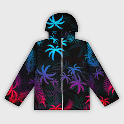 Ветровка с капюшоном женская Тропики градиент, цвет: 3D-белый