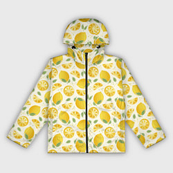Ветровка с капюшоном женская Сочные лимоны - паттерн, цвет: 3D-черный