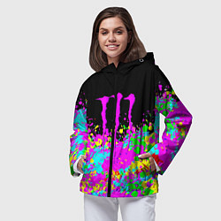 Ветровка с капюшоном женская Monster energy краски неоновые, цвет: 3D-черный — фото 2