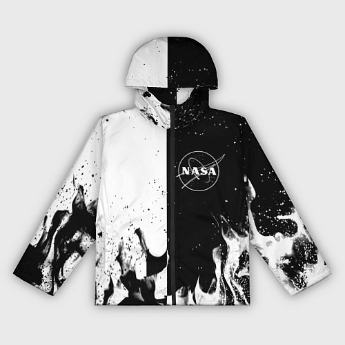 Женская ветровка Nasa черно белый огонь / 3D-Черный – фото 1