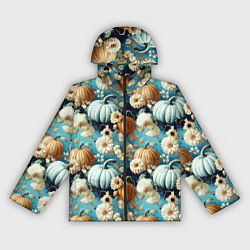Ветровка с капюшоном женская Маленькие тыковки, цвет: 3D-черный