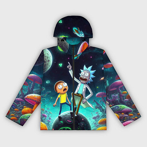 Женская ветровка Рик и Морти на планете сказочных грибов / 3D-Черный – фото 1