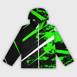 Ветровка с капюшоном женская Color black and green, цвет: 3D-белый