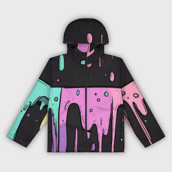 Ветровка с капюшоном женская Стекающая краска текстура, цвет: 3D-черный