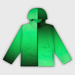 Ветровка с капюшоном женская Чёрно-зелёный градиент пополам, цвет: 3D-черный