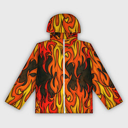Ветровка с капюшоном женская Языки пламени арт, цвет: 3D-белый