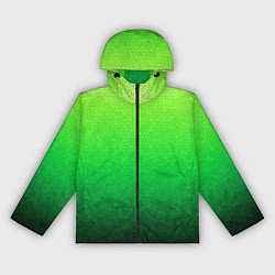 Ветровка с капюшоном женская Градиент мозаика зелёный в тёмный, цвет: 3D-черный