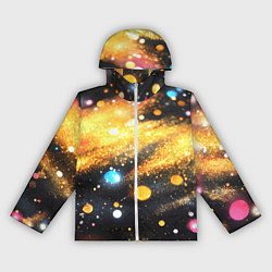 Ветровка с капюшоном женская Золотая текстура на черном фоне, цвет: 3D-белый