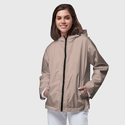 Ветровка с капюшоном женская Светлый оттенок цвета года 2025 от Пантон, цвет: 3D-черный — фото 2