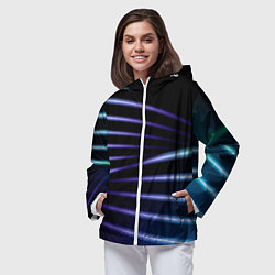 Ветровка с капюшоном женская Color black blue, цвет: 3D-белый — фото 2