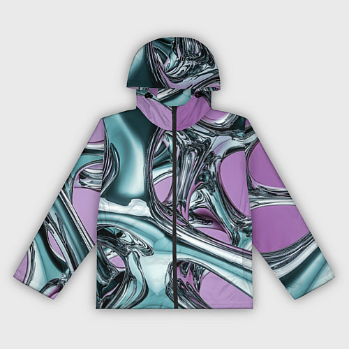 Женская ветровка Металлическая абстракция на фиолетовом фоне / 3D-Черный – фото 1