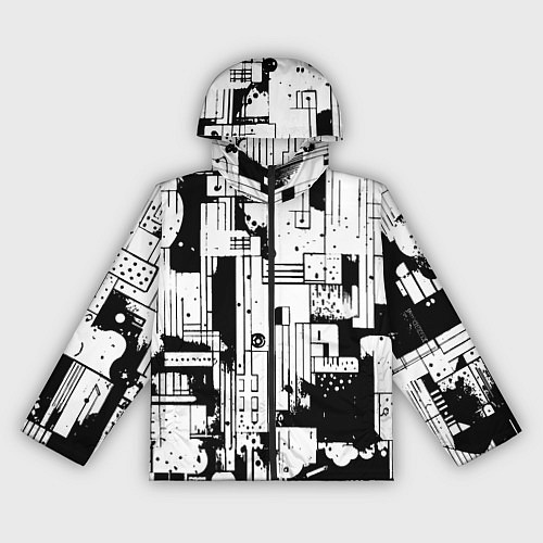 Женская ветровка Чёрно-белый светлая абстракция / 3D-Черный – фото 1