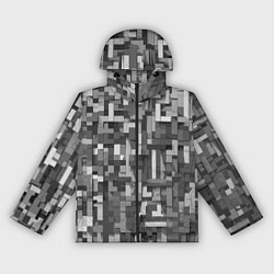 Ветровка с капюшоном женская Серый геометричные полоски, цвет: 3D-черный