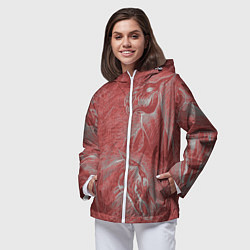 Ветровка с капюшоном женская Черепа лошадей - эскиз, цвет: 3D-белый — фото 2