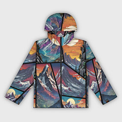 Ветровка с капюшоном женская Горы в стиле фэнтези, цвет: 3D-черный