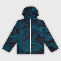 Ветровка с капюшоном женская Черно-синий бетон, цвет: 3D-белый
