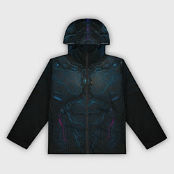 Ветровка с капюшоном женская Неоновый панцирь, цвет: 3D-черный