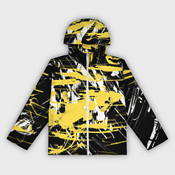 Ветровка с капюшоном женская Желтая краска на черном, цвет: 3D-белый