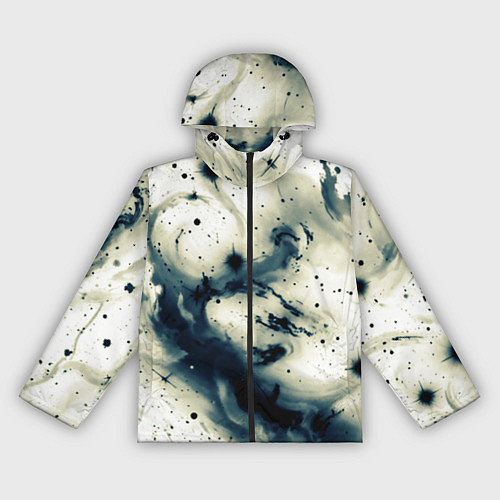 Женская ветровка Бежевый и тёмно-синий космическая абстракция / 3D-Черный – фото 1