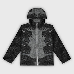 Ветровка с капюшоном женская Японские драконы, цвет: 3D-белый