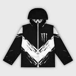 Ветровка с капюшоном женская Monster energy белые полосы, цвет: 3D-белый