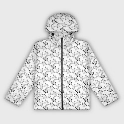Ветровка с капюшоном женская Черно белый ягодный узор ретро, цвет: 3D-черный