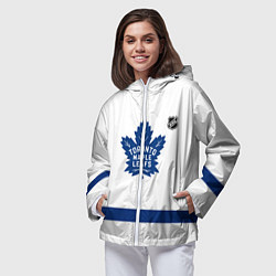 Ветровка с капюшоном женская Торонто Мейпл Лифс - хоккейная команда, цвет: 3D-белый — фото 2
