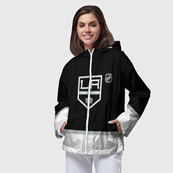 Ветровка с капюшоном женская Лос Анджелес Кингз хоккей, цвет: 3D-белый — фото 2