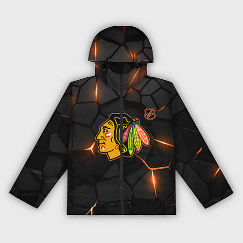 Женская ветровка Чикаго Блэкхокс - плиты с подсветкой / 3D-Черный – фото 1