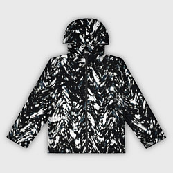 Ветровка с капюшоном женская Искажённый пёстрый чёрно-белый, цвет: 3D-черный
