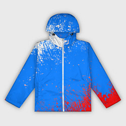 Ветровка с капюшоном женская Патриот - флаг, цвет: 3D-белый